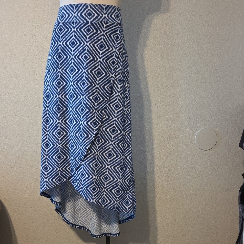 Faded Glory Navy Geometric Maxi Skirt